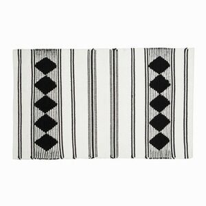 Caravan Home‎ Black & White Woven Boho Area Rug 21″ x 34″ New in Package